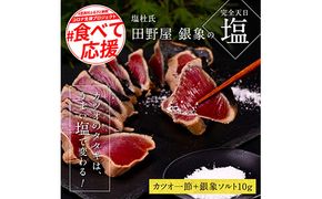 【CF-R7hbk】KGP012　緊急支援 人気海鮮 芸西村厳選1本釣り本わら焼き「田野屋銀象シリーズ　極 カツオのたたき（3～4人前）完全天日塩付（田野屋銀象ソルト）」〈高知県・土佐市共通返礼品〉かつお タタキ 海鮮 藁焼き 鰹 塩 緊急支援 ランキング　食べて応援