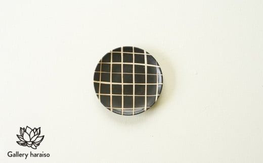 【沖縄のかわいい器】陶factory509 モノクロ皿小　ペア／チェック