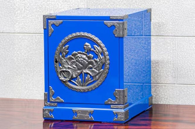 【ふるさと納税限定】 仙台箪笥 舟箪笥 藍色漆塗り KM-1D [仙台箪笥 タンス たんす 小型 高級 工芸品 伝統 贈答]|06_kyk-240601