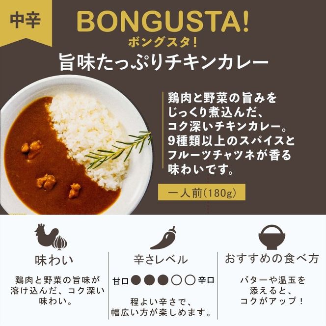 レトルト カレー 3種8個 「ボングスタ！」 カレー