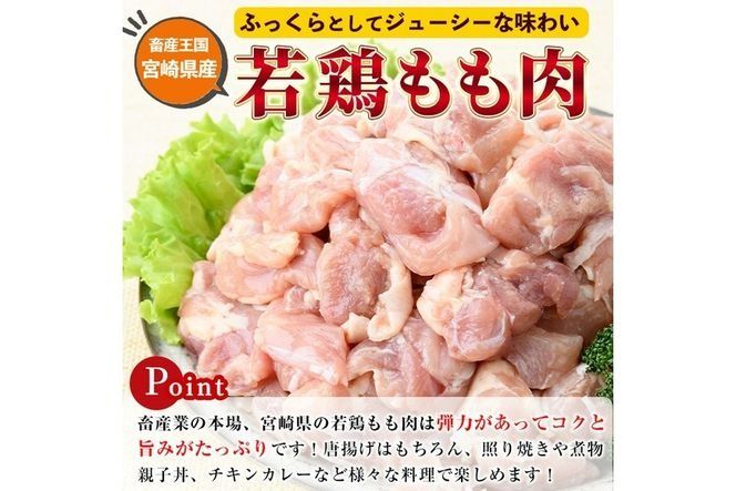 ＜先行予約受付中！2025年5月中に発送予定＞鶏肉 もも肉 小分け(計1.7kg・340g×5P) お肉 鳥肉 とり肉 カット済 国産 宮崎県産 唐揚げ から揚げ からあげ 冷凍 便利 【NK-04】【南九フーズ】