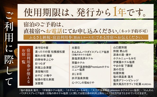 ns010-006 塩原温泉宿泊利用券(やしおツツジコース・18,000円分)