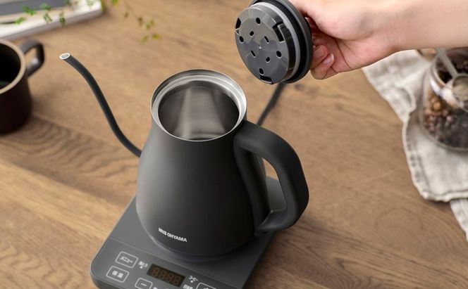 ケトル 湯漏れ防止ドリップケトル温調タイプ IKE-C800T-H アイリスオーヤマ 電気ケトル 温度調節付 電気ポット 温度調節 細口ノズル ポット お湯 湯沸し 湯沸かし 保温 紅茶 ティー コーヒー 珈琲 茶 キッチン家電 おすすめ 人気