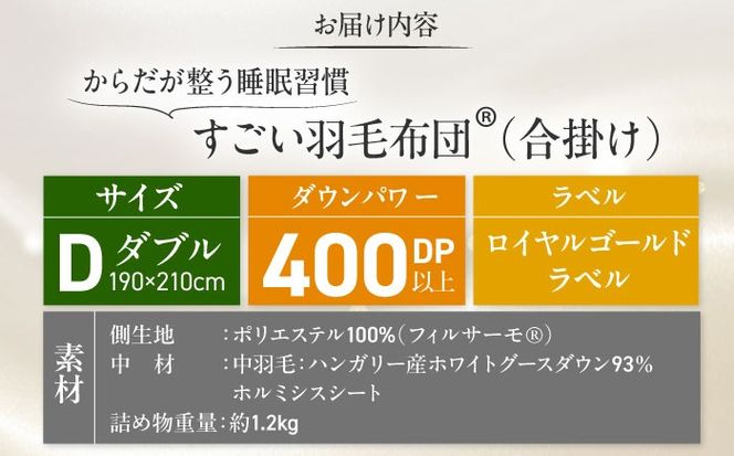 すごい羽毛布団(R)【合掛け/ダブルサイズ/カサブランカ】 糸島市 / くじめ屋[ADP020]