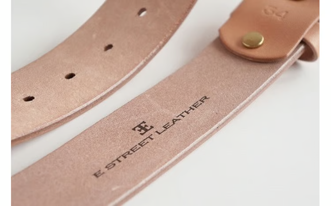 E STREET LEATHER グレージングベンズ 4cm幅 極厚レザーベルト ナチュラル 【star008-01】