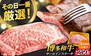 【全3回定期便】【厳選部位使用！】博多和牛サーロインステーキ250g×1枚《築上町》【株式会社MEAT PLUS】[ABBP045]