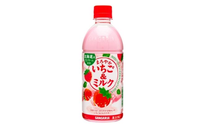 サンガリア　まろやかいちご＆ミルク　500ml　24本入 【igge0020】