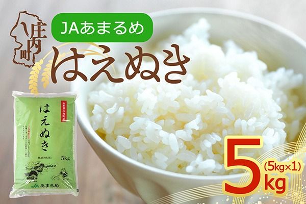 【令和8年産】JAあまるめ はえぬき 5kg 5kg×1袋 庄内町産 山形県 余目産 ブランド米 米 国産 単一原料米 山形 庄内平野 庄内