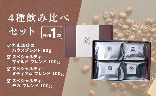 母の日 コーヒー 丸山珈琲のスペシャルティコーヒー ボリューム4種 飲み比べ セット 珈琲 粉 ギフト コーヒー粉 レギュラーコーヒー ブレンド