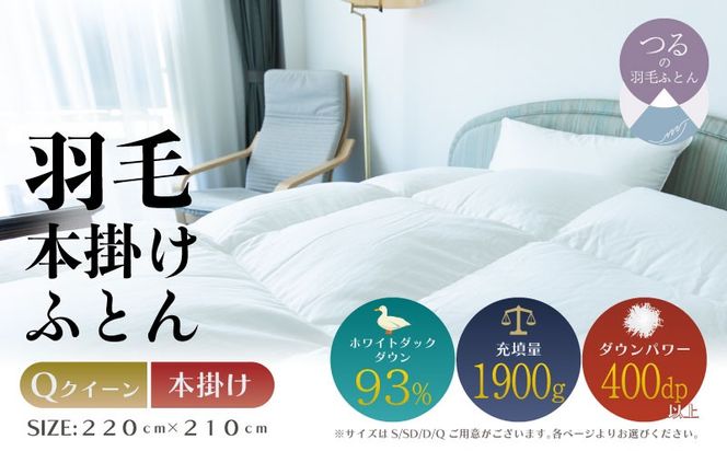 【クイーン】【本掛け】羽毛掛けふとん　ソフラーノ　マシュマロタッチ・保温性・フィット性・快適性（220cm×210cm） AA211