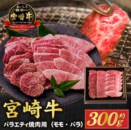 【西ノ原牧場直送】大人気！A4等級以上宮崎牛バラエティ焼肉用 300g（国産 国産牛 肉 牛肉 宮崎牛 黒毛和牛 お肉 ロース 焼肉 内閣総理大臣賞4大会連続受賞 特別提供）