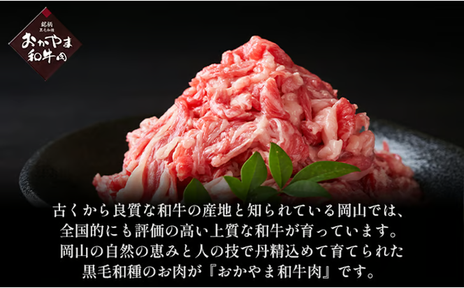 おかやま 和牛肉 A4等級以上 切り落とし 約900g（約300g×3パック）牛 赤身 肉 牛肉 お弁当 おかず 冷凍 [№5735-1778]