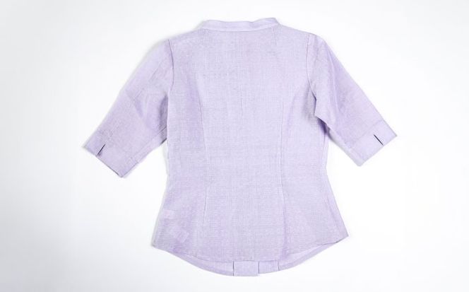 サマーシャツ（パープル / レディース）琉球織物 両面浮花織 ファッション フォーマル カジュアル 冠婚葬祭 / 沖縄市 FABRIC SHOP MINAMI[BCCS011]