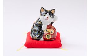 5号達磨招き猫　黒盛　（布団付） 172111_CY13007