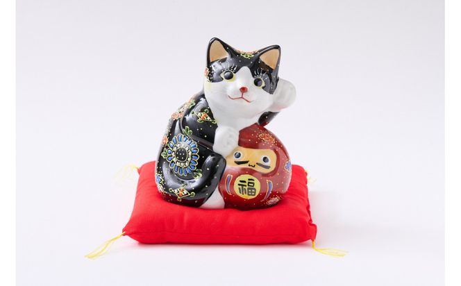 5号達磨招き猫　黒盛　（布団付） 172111_CY13007