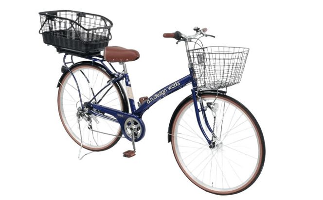 099X374-1 a.n.designworks/ STYLE KIX CITY276 リアバスケット付 ネイビー【27型 自転車 完成品 組み立て不要 アウトドア サイクリング じてんしゃ 通勤 通学 新生活】