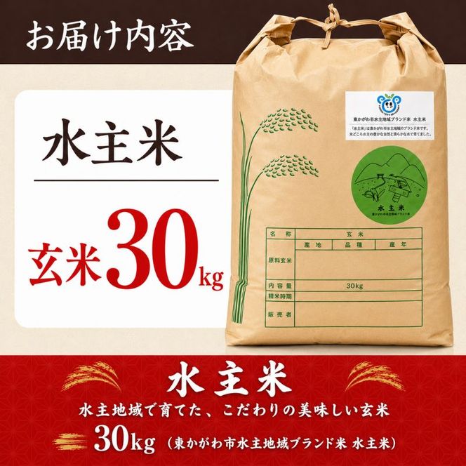 令和8年産新米エコファーマー認定農家の地域ブランド米(水主米) 玄米30kg お米 白米 ライス ご飯 ブランド米 銘柄米 お弁当 おにぎり 食卓 産地直送 主食 炭水化物 和食 国産 日本産 エコファーマー認定農家 