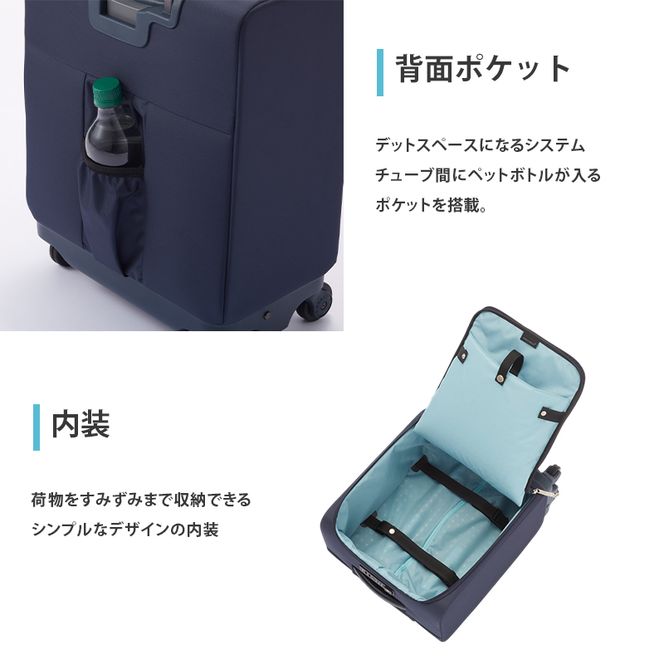 PROTeCA マックスパスソフト4 TR 12111 (03 ネイビー) スーツケース 23L キャリー バッグ 機内持ち込み 軽い 出張 短期旅行 北海道 赤平市