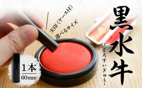 北海道 黒水牛 印鑑 実印 60mm×1本 ケース付 選べる 書体 18mm 16.5mm はんこ ハンコ ケース 本革 もみ革 朱肉入 桐箱入 成人式 卒業式 入学式 就職 贈り物 お祝い プレゼント ギフト ニセコ はんこ広場 文房具 