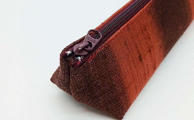 ペンポーチ ぜんまい紬 煉瓦色 雑貨 日用品 文房具 