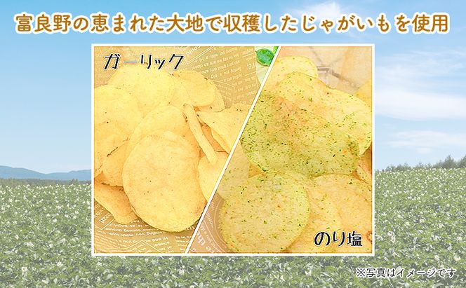 【3ヵ月に1回お届け】JAふらの ポテトチップス 【ふらのっち】のり塩＆ガーリック各12袋 計24袋 ふらの農業協同組合(南富良野町) 芋 菓子 スナック じゃがいも お菓子 ポテチ 定期便 