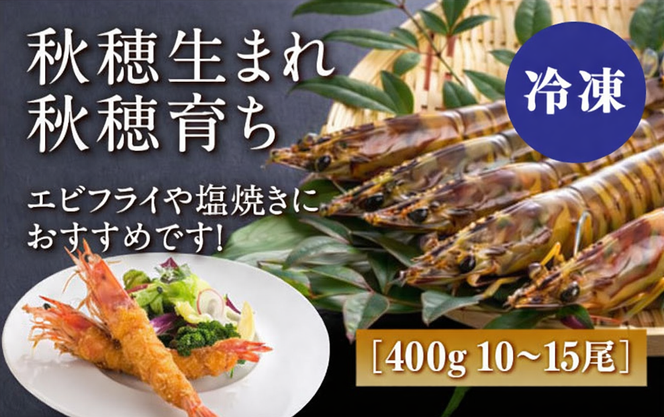 D238 秋穂産活き〆冷凍車海老（あいおえび）400g（10～15尾）【養殖】