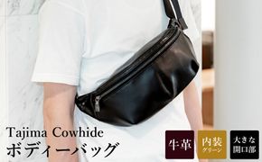 Tajima Cowhide ボディーバッグ / 革バッグ ブラック メンズ レディース 軽量 約300g 丈夫 バッグ かばん カバン 鞄 黒 日本製 豊岡製 循環型ブランド タジマ カウハイド DLP