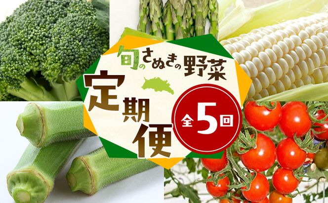 旬のさぬきの野菜定期便（5回）　野菜 定期便 旬 新鮮 食べごろ 季節 ブロッコリー アスパラ ホワイトコーン オクラ ミニトマト 香川県 東かがわ市