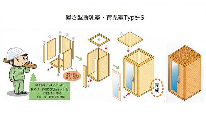 【ふるさと納税】置き型授乳室・育児室Type-S　屋内用 国産 木造 大型 家具 個室 041009_HU002
