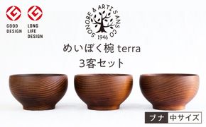 【寄附額見直し！】めいぼく椀テッラ中 ブナ　3客セット【お椀 めいぼく椀テッラ φ11.5×6.8cm 手作り ウレタン塗装 国産天然木 おしゃれ プレゼント 記念 お祝い 夫婦 神奈川県 小田原市 】 142069_AR021