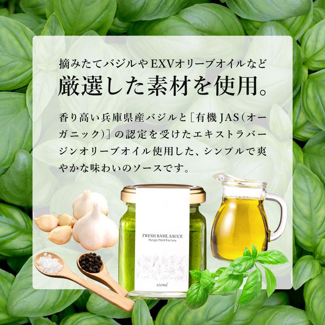 バジルソース 100ml　003HS02N.／ バジルペースト フレッシュ バジル 調味料 国産 スパイス ハーブ 料理 簡単 パスタ ピザ サラダ エキストラバージン オリーブオイル 