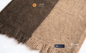 G3337 『Noble Fibre』100％ヤク・マフラー ベージュインターシャ【高級 おしゃれ ファッション カシミア より暖かい 防寒】