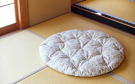 【ふとんの色柄が選べる】体に優しい天然繊維　手作り　まる座布団　HT00122