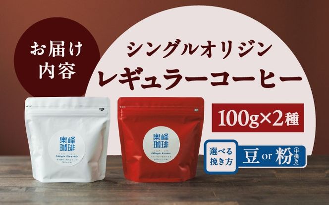 【自家焙煎】フルーティな味わい コーヒー 2種セット 糸島市 / 楽峰珈琲ロースター / コーヒー / セット[ALR001]
