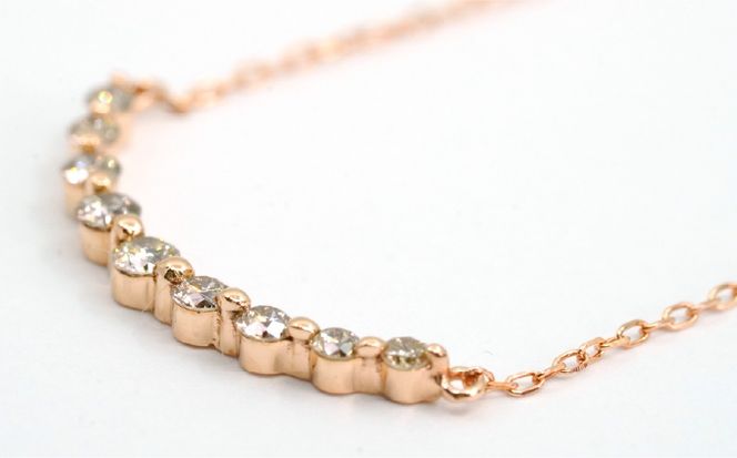 0.2ｃｔ 10金 ラインネックレス ピンクゴールド 管理番号RTJ-037 246-008-b