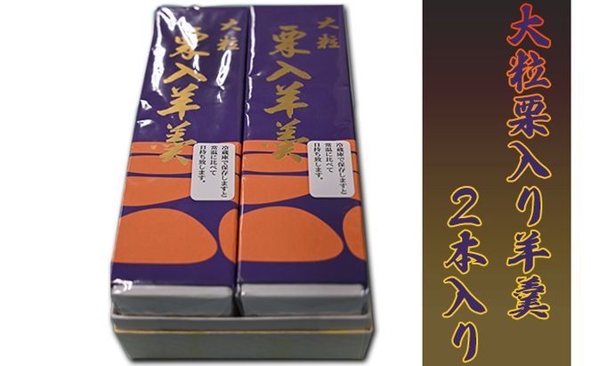 森八本舗　大粒栗入り羊羹2本入り 和菓子 和スイーツ おやつ お茶うけ 栗ようかん 贈答品 お歳暮 お中元 お土産 