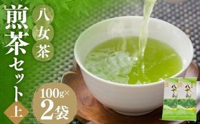 八女茶 【 上 】 煎茶セット 100g × 2袋 お茶 煎茶 緑茶 茶 飲み物 飲料 セット 常温 福岡県