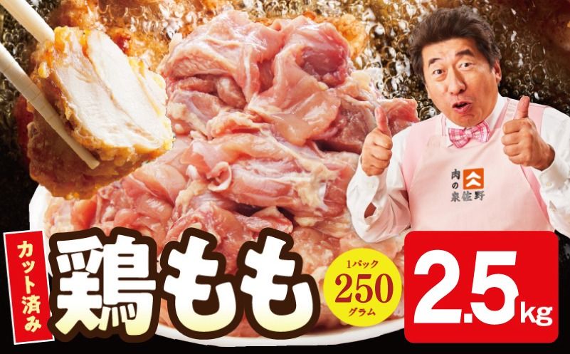 mrz0446 [小分け]国産鶏もも肉 2.5kg(250g×10P) [カット済み 氷温熟成×極味付け 簡単調理 訳あり サイズ不揃い 鶏肉 とり スピード発送 ]