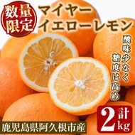 数量限定！露地マイヤーイエローレモン(2kg) 国産 果実 果物 レモン イエローレモン フルーツ 檸檬 柑橘 デザート 期間限定【桐野柑橘株式会社】akn070-10