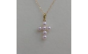 250-01伊勢志摩あこや本真珠ペンダントベビーパールクロスK18