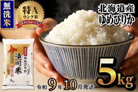 《R9年産先行予約》特A 北海道滝川産 ゆめぴりか無洗米 5kg お米マイスター 新米 単一米 産地限定米 ブランド米 北海道産 白米 精米 米 こめ コメ お米 ご飯 ごはん おにぎり 生活応援 道産 むせんまい 限定 贈答 お試し
