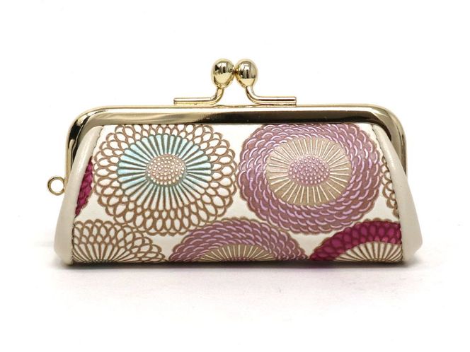 【文庫屋大関】印鑑ケース　笠菊＜桃花＞【皮革工芸品】 ファッション小物 民芸品 