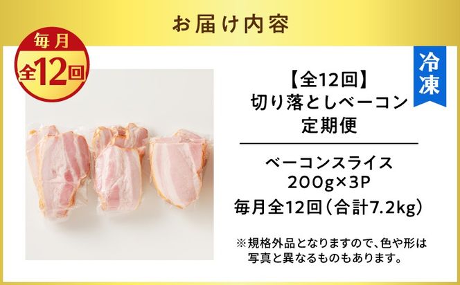 【全12回】切り落としベーコン定期便　K161-T03