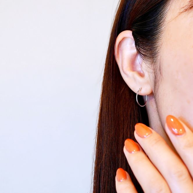 Pt900 プラチナ 地金 パイプ フープ 定番 ピアス（直径15mm) 保証書付 KO-0075 SWAD102