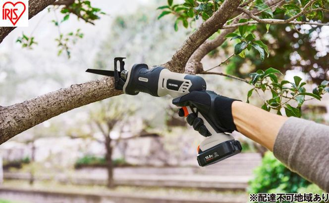 充電式レシプロソー10.8V JRS13TC サンドベージュ 電動ノコギリ 電動レシプロソー 充電式  アイリスオーヤマ 10.8V 軽量  Type-C充電 バッテリー 小型 セーバーソー のこぎり 家庭用 替刃 木工用 金属用 電動工具 DIY 枝切り