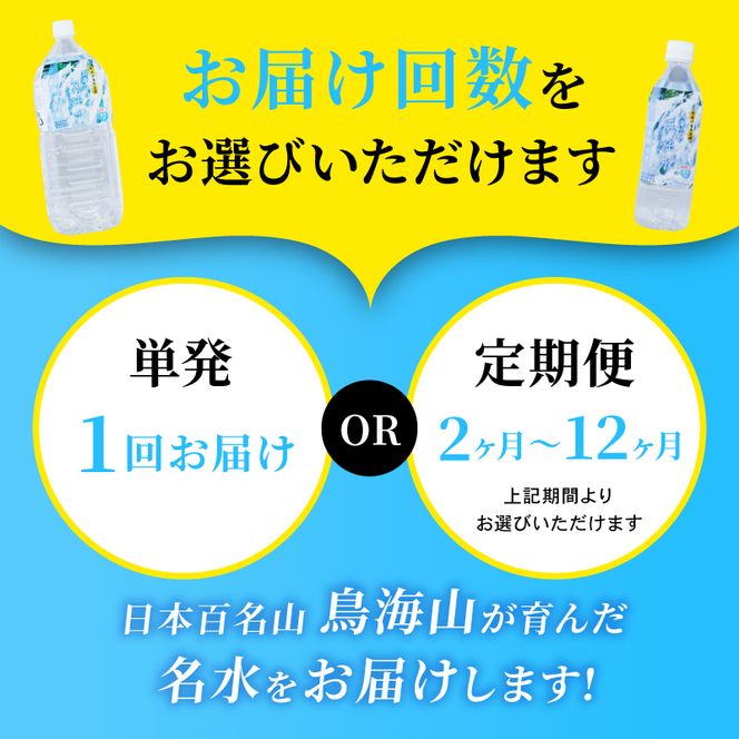 水 定期便 8ヶ月 日本百名山 鳥海山の真純水 2L × 12本 ミネラルウォーター 2リットル 2l 軟水 超軟水 産地直送 スキンケア 美容 健康 お水 天然水 ペットボトル 飲料 湧水 災害 防災 備蓄 備蓄水 ローリングストック 災害対策 備蓄用 定期 8回