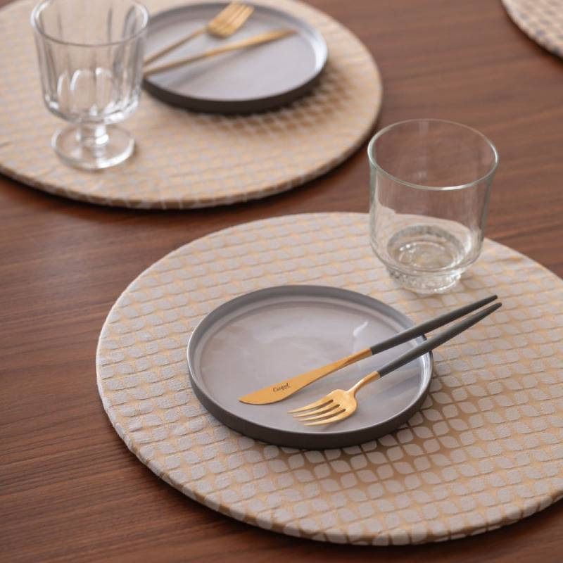 wsg0043 丸形ランチョンマット Calm Round Luncheon mat/カルム プレイスマットなし スノー