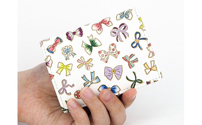 【文庫屋大関】箱まち小銭入れ　プチリボン【皮革工芸品】 ファッション小物 財布 民芸品 