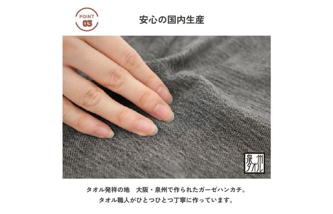 G3810 【スピード発送】tsutsumiハンカチ単品ハンカチギフト（ブルー）【ハンカチ 泉州タオル 普段使い ギフト 日用品 家族 はんかち】