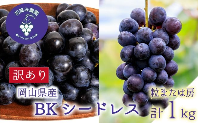 【2026年先行予約】岡山 花笑み農園の訳あり『BKシードレス』1kg 【hana062-02】